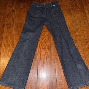 Dark Blue Flared Trousers